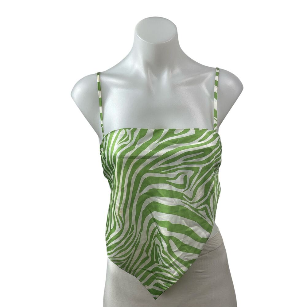 Princess Polly Miss Lexi Green Zebra Sleeveless Square Neck Bandana Tank Top 8